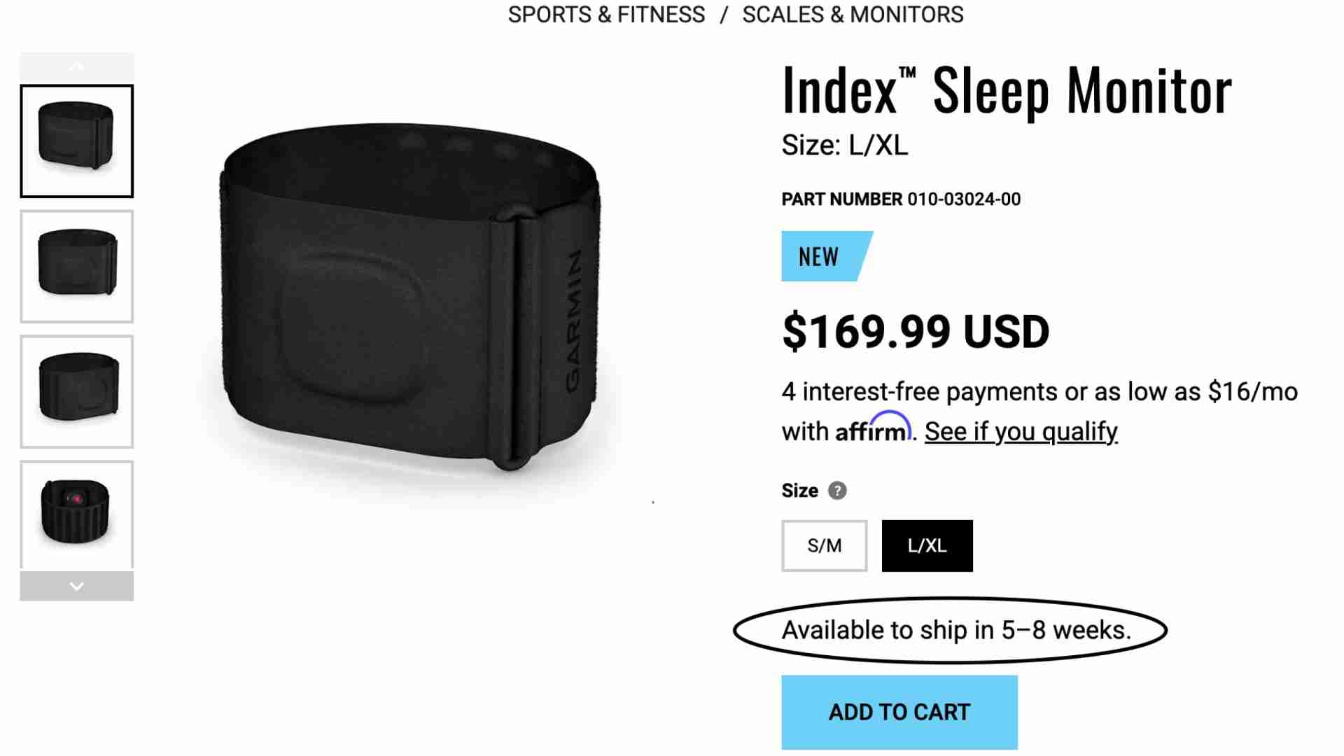 Customers Should Expect Long Wait Times for New Garmin Index Sleep